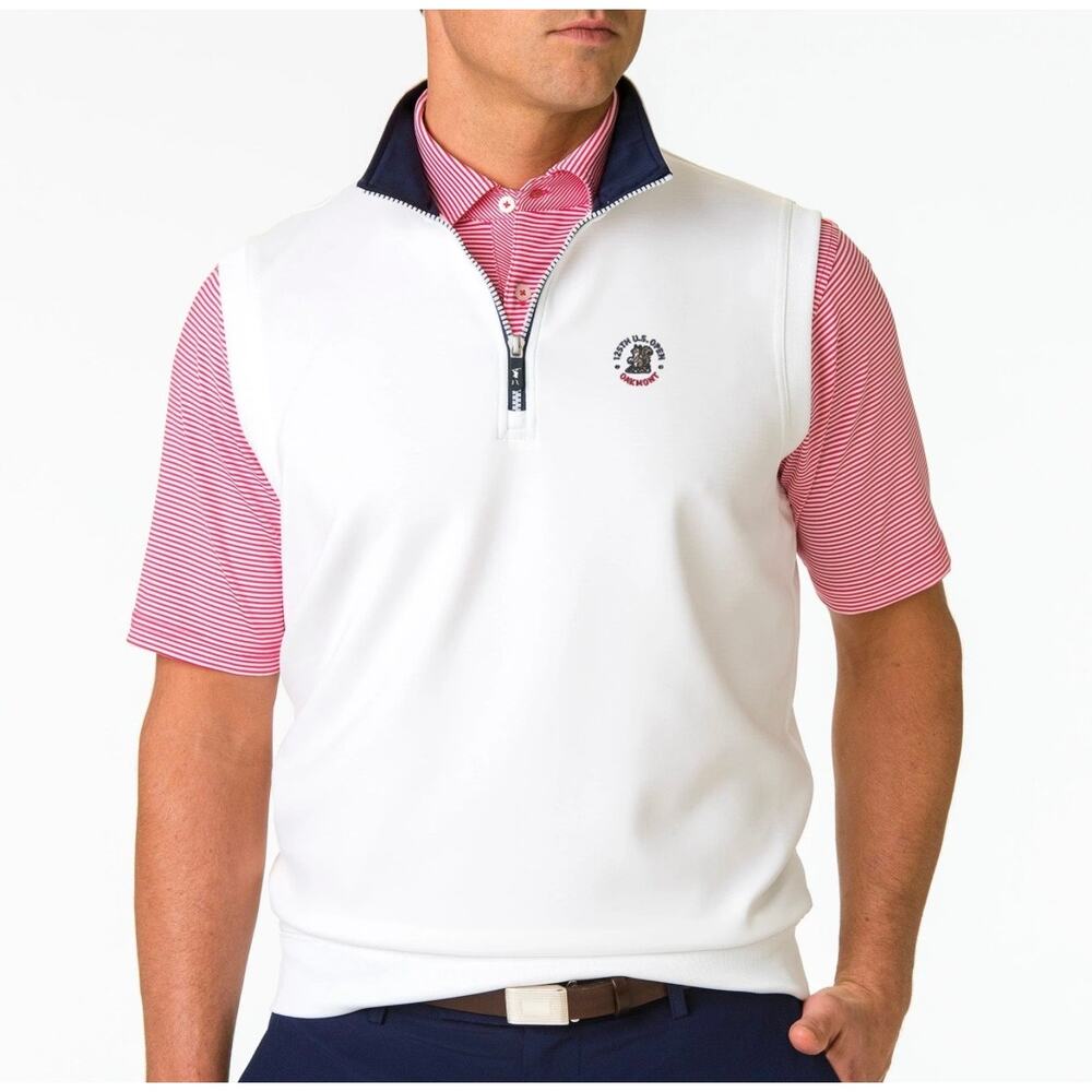 Fairway & Greene | Men's Size 2XL White 1/4 Zip Tech 122nd US Open Vest